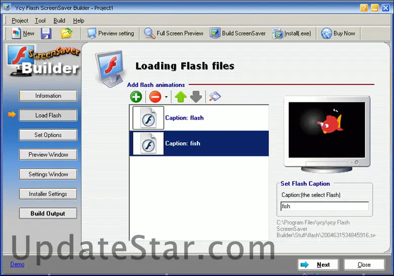 Ycy Flash Screensaver Builder