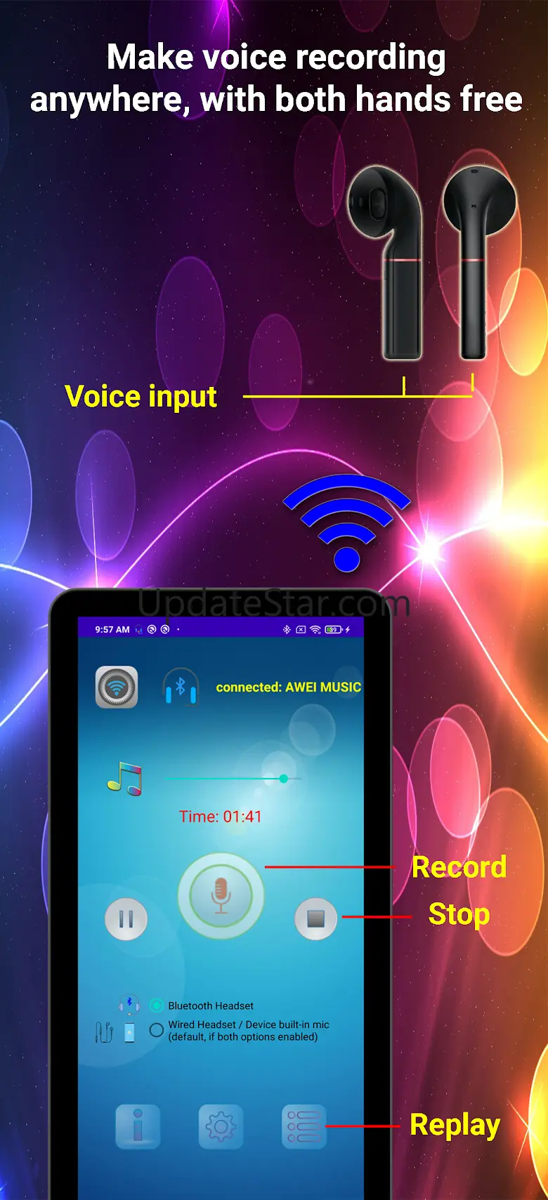 Earbuds Voice Recorder 3.4