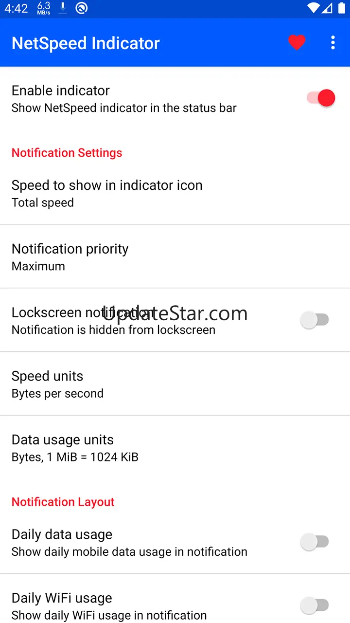 NetSpeed Indicator: Internet S 1.5