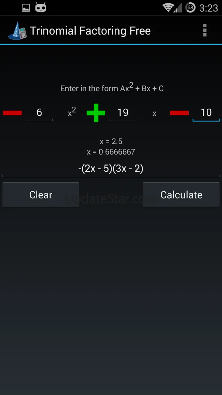 Trinomial Factoring Free 1.8