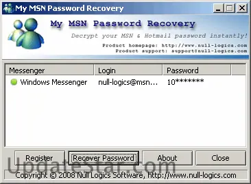 My MSN Password Recovery 2.8.320.2014