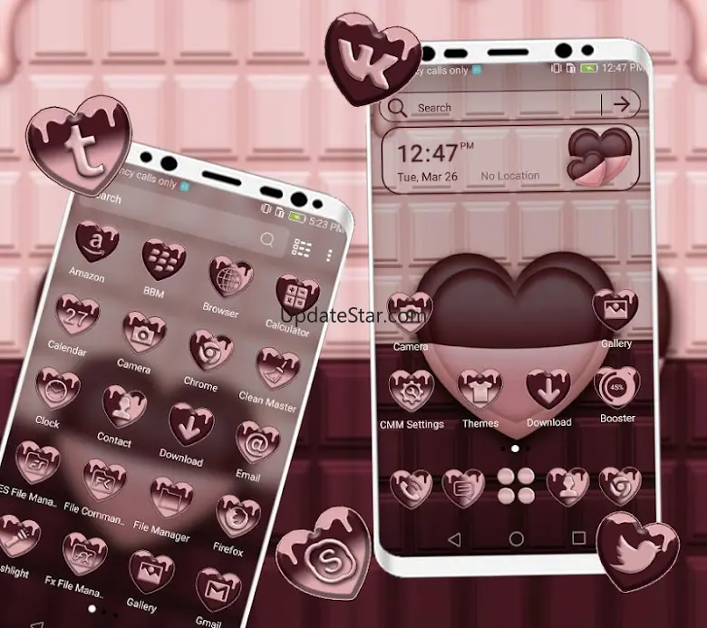 Chocolate Heart Launcher Theme 2.7