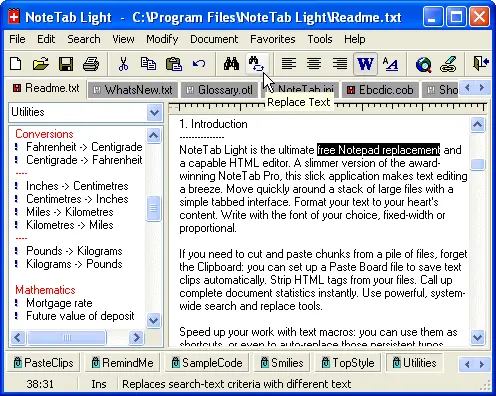 NoteTab Light 7.2