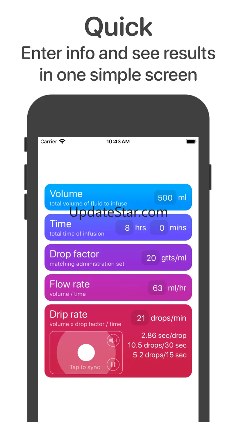 Drip Rate: IV Drip Rate Calc 1.2