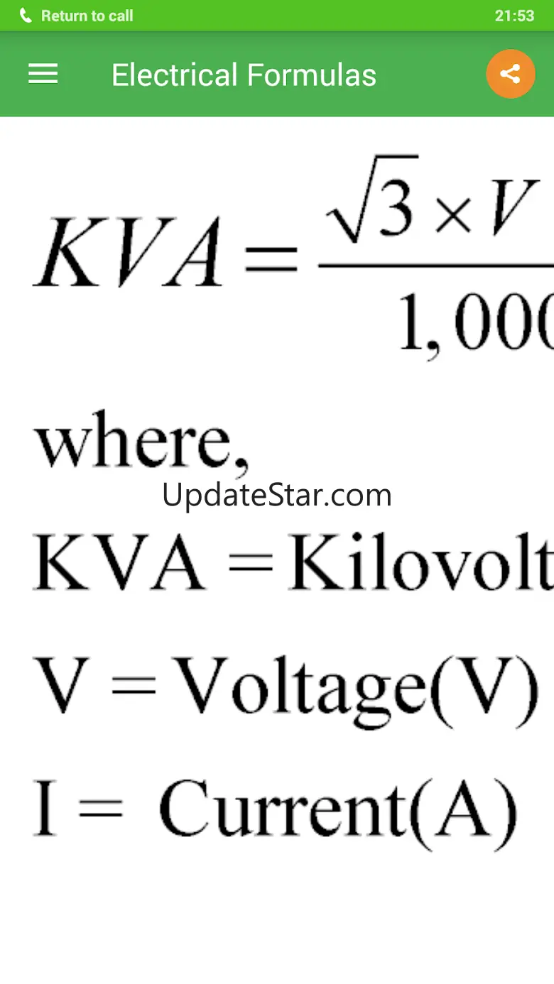 Electrical Formulas 3.1.1