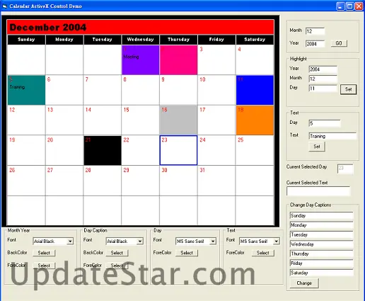 Calendar ActiveX Control SDK 5.0