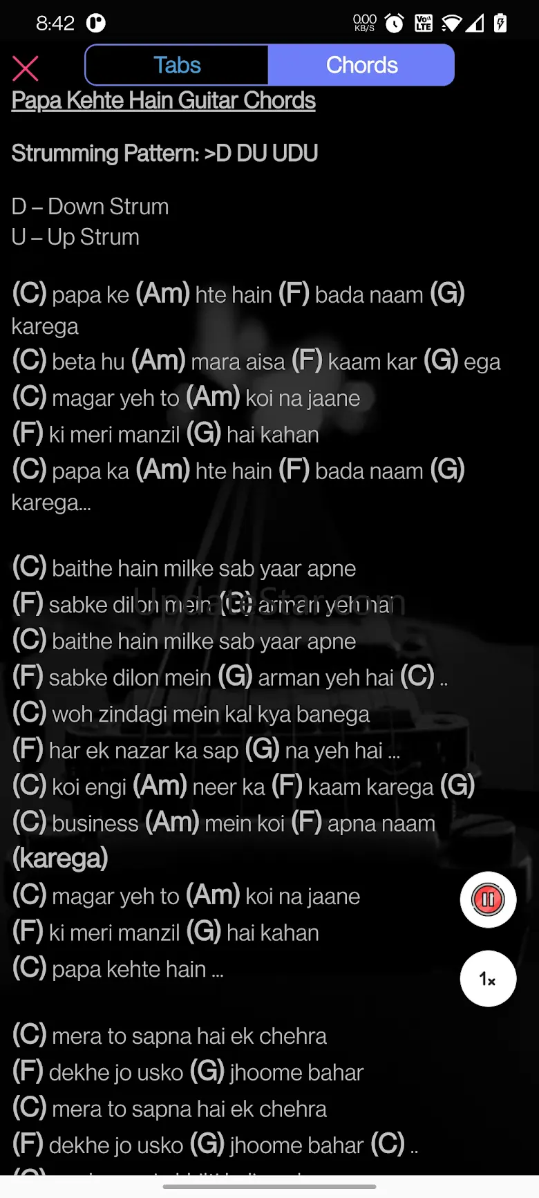 Guitar Tabs Chords Hindi Songs 2.0.3