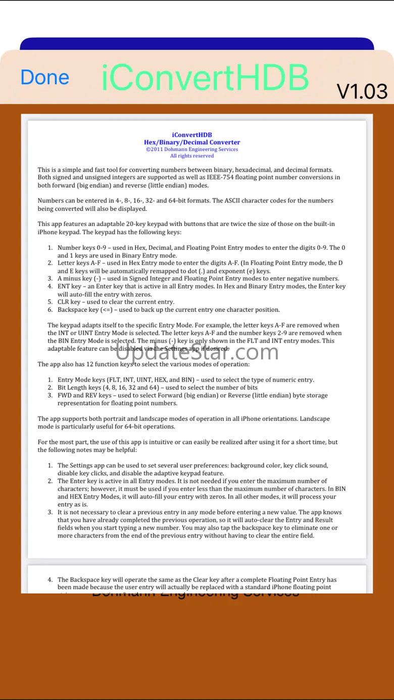iConvert Hex Decimal Binary 1.03