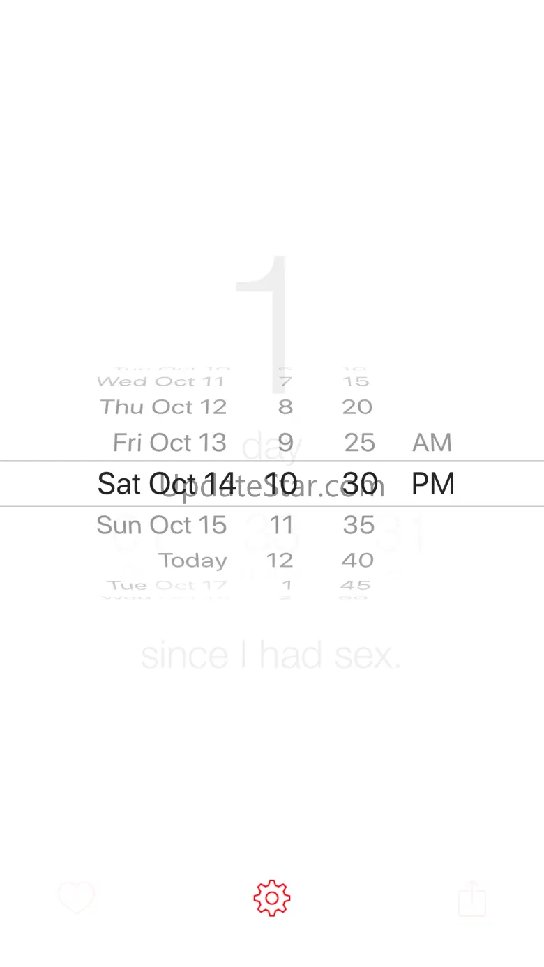 Days since I had sex 1.3.1