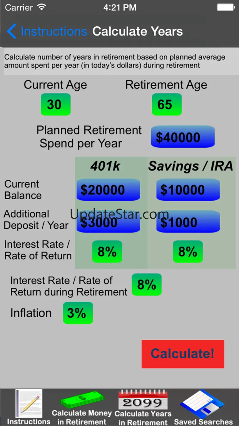 Easy Retirement Calculator 1.5