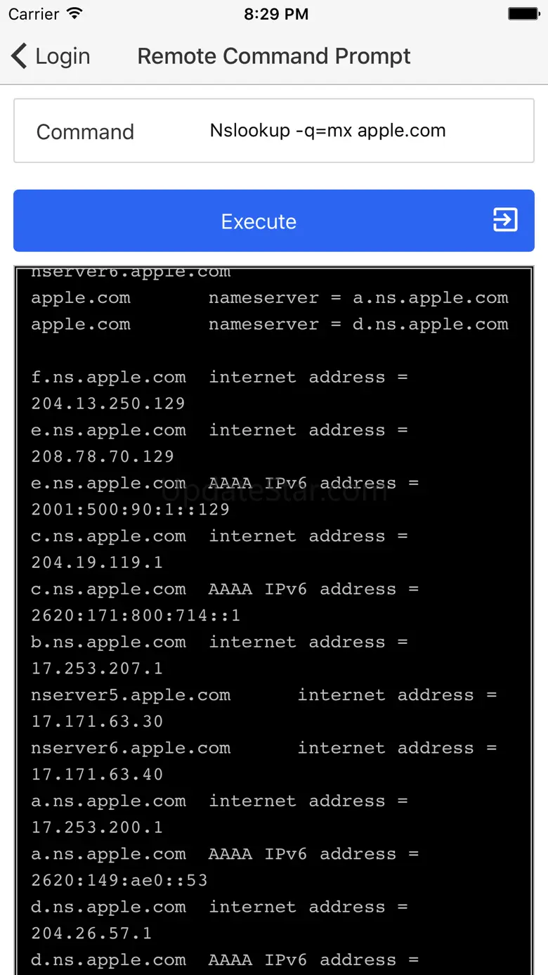 Remote command prompt 022