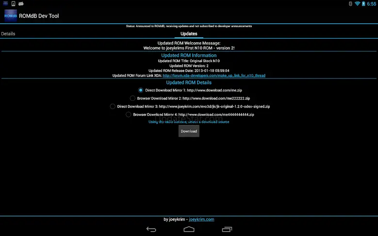 ROMDashboard Developer Tool 1.0.9
