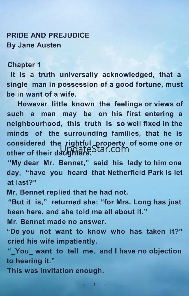 PRIDE AND PREJUDICE J.Austen 1.0.0