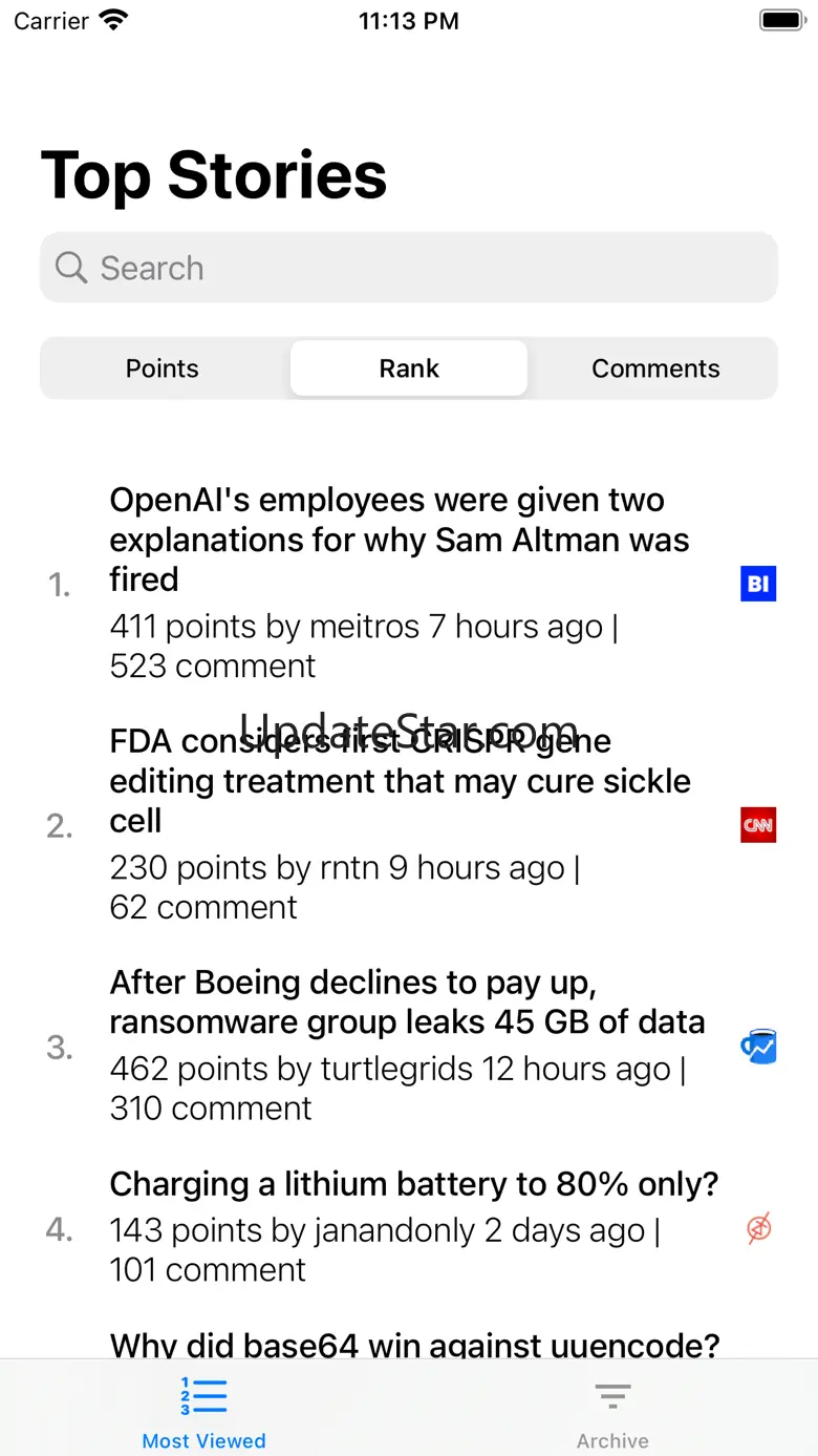 Native Reader for Hacker News 0.89