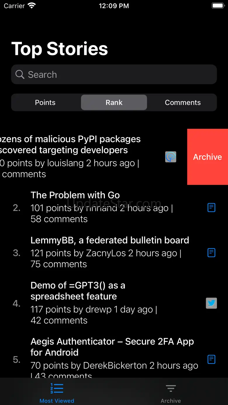 Native Reader for Hacker News 0.89