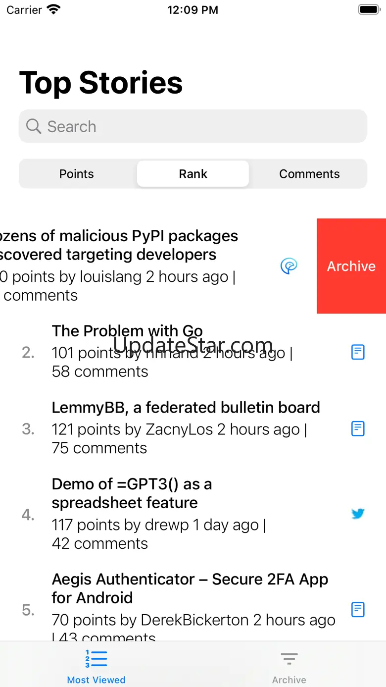 Native Reader for Hacker News 0.89
