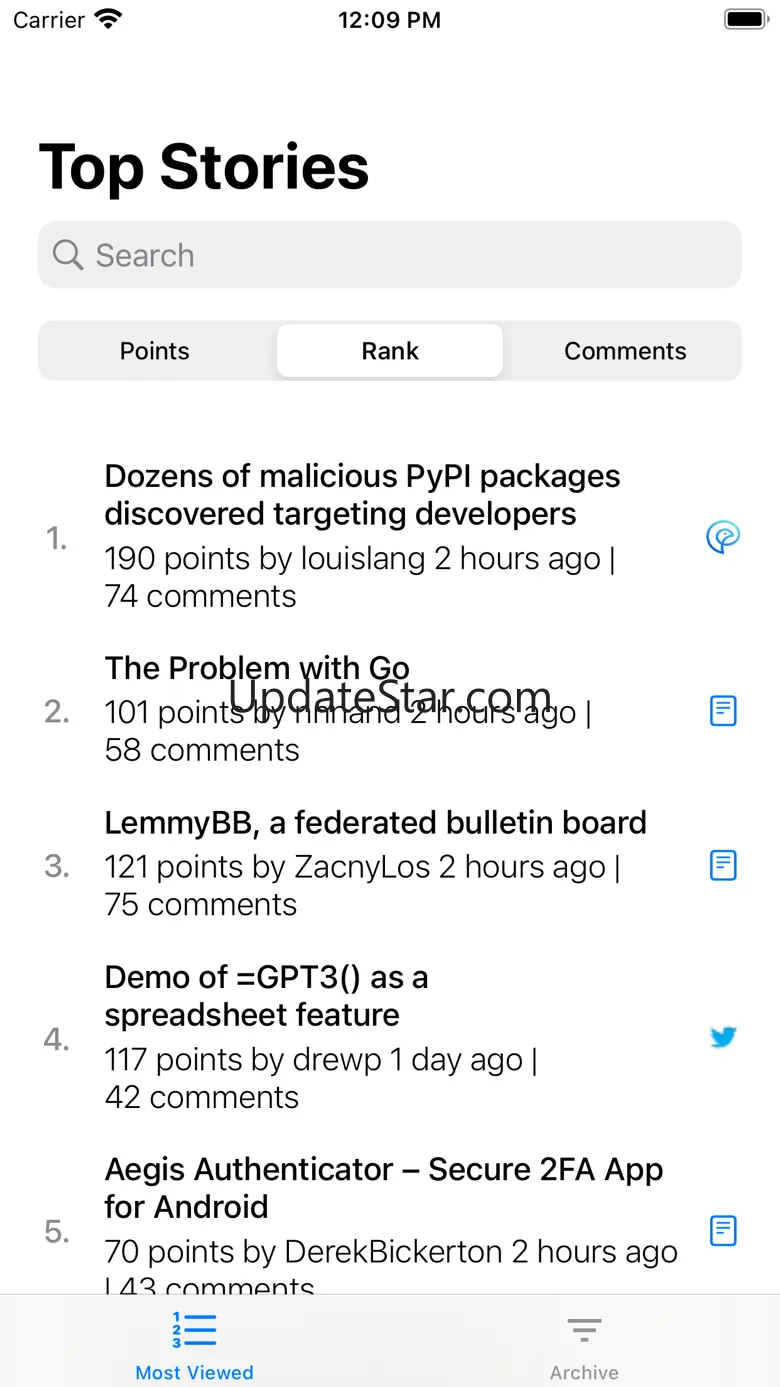 Native Reader for Hacker News 0.89