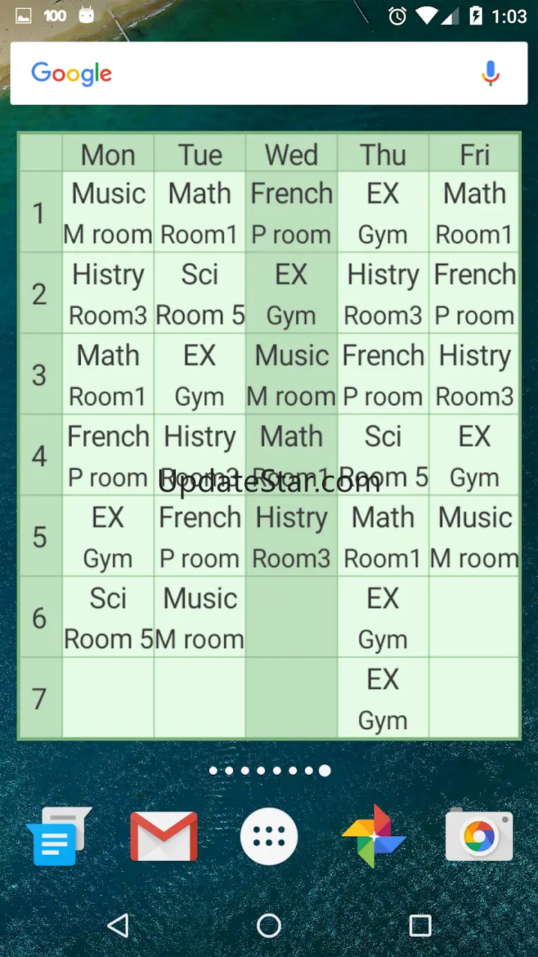 Time Table with Widget 2.0