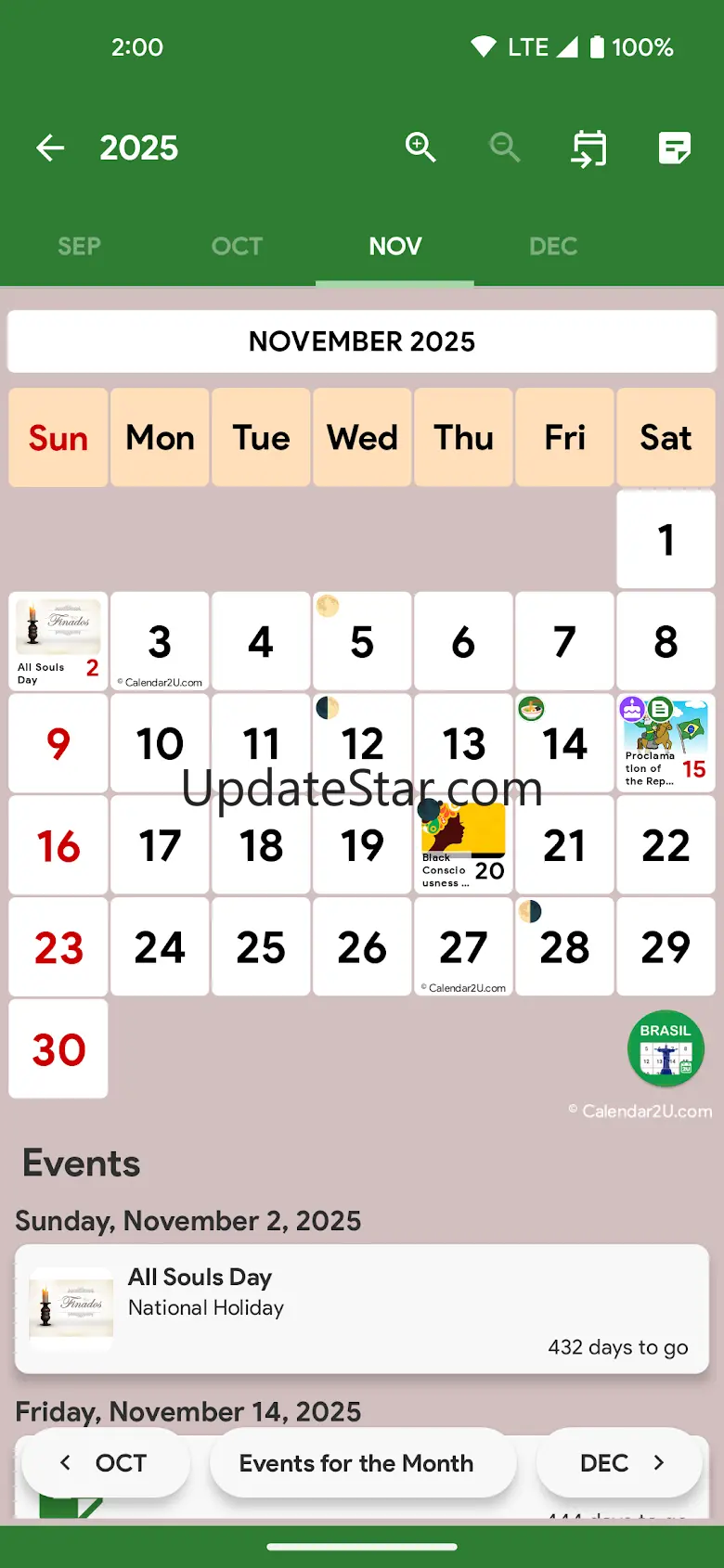 Brazil Calendar - Calendar2U 5.9.3