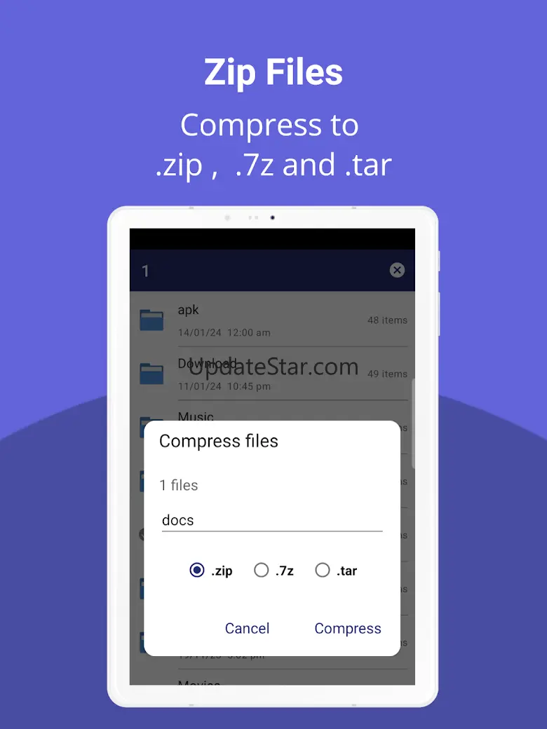 Zip file extractor for Android 3.4