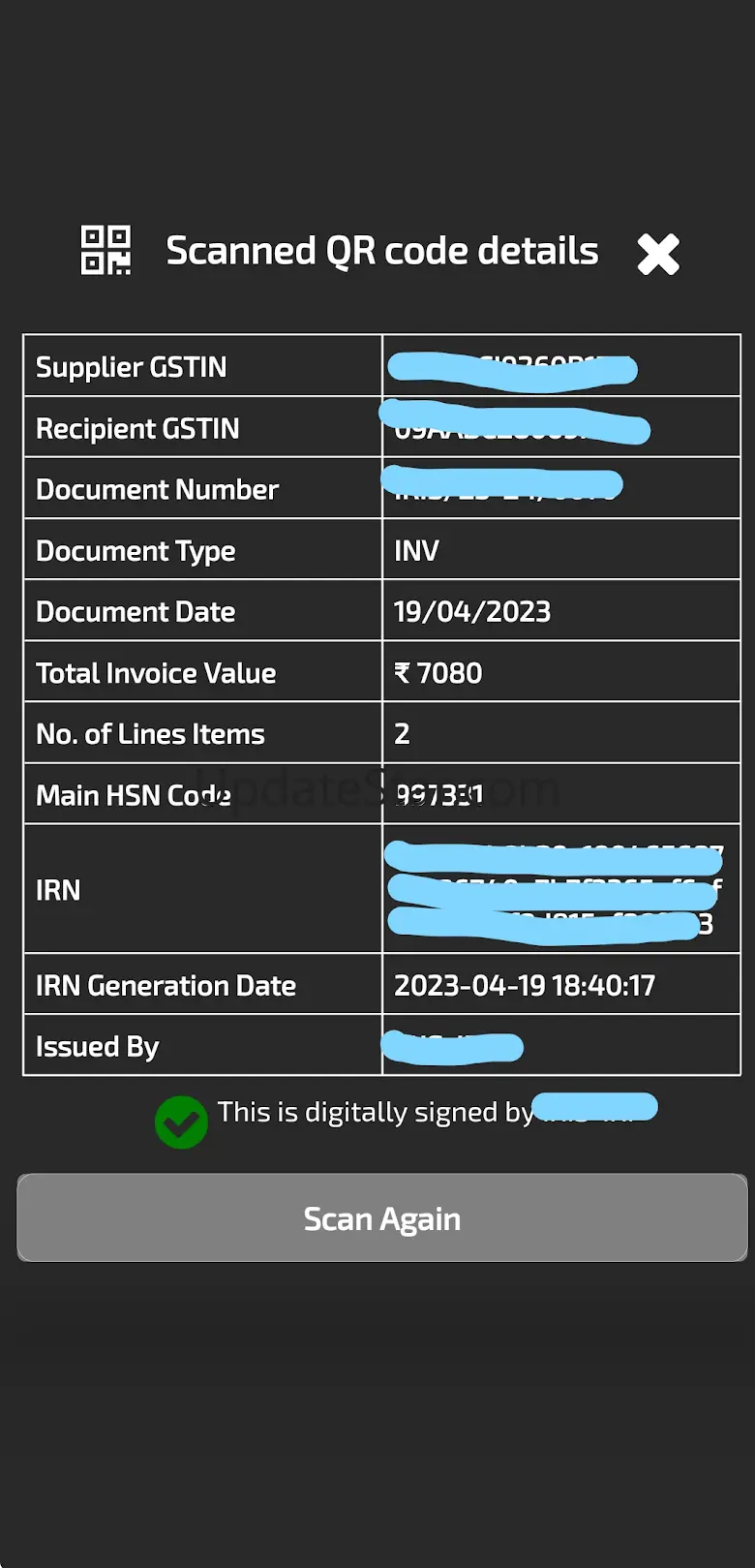 e-Invoice QR Code Verifier 1.0.0