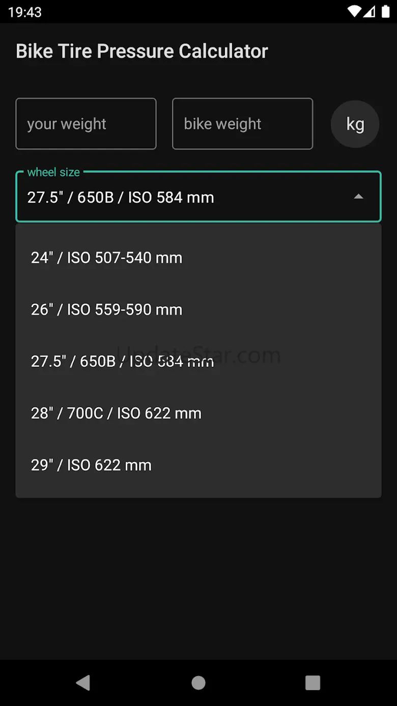 Bike Tire Pressure Calculator 0.8.1