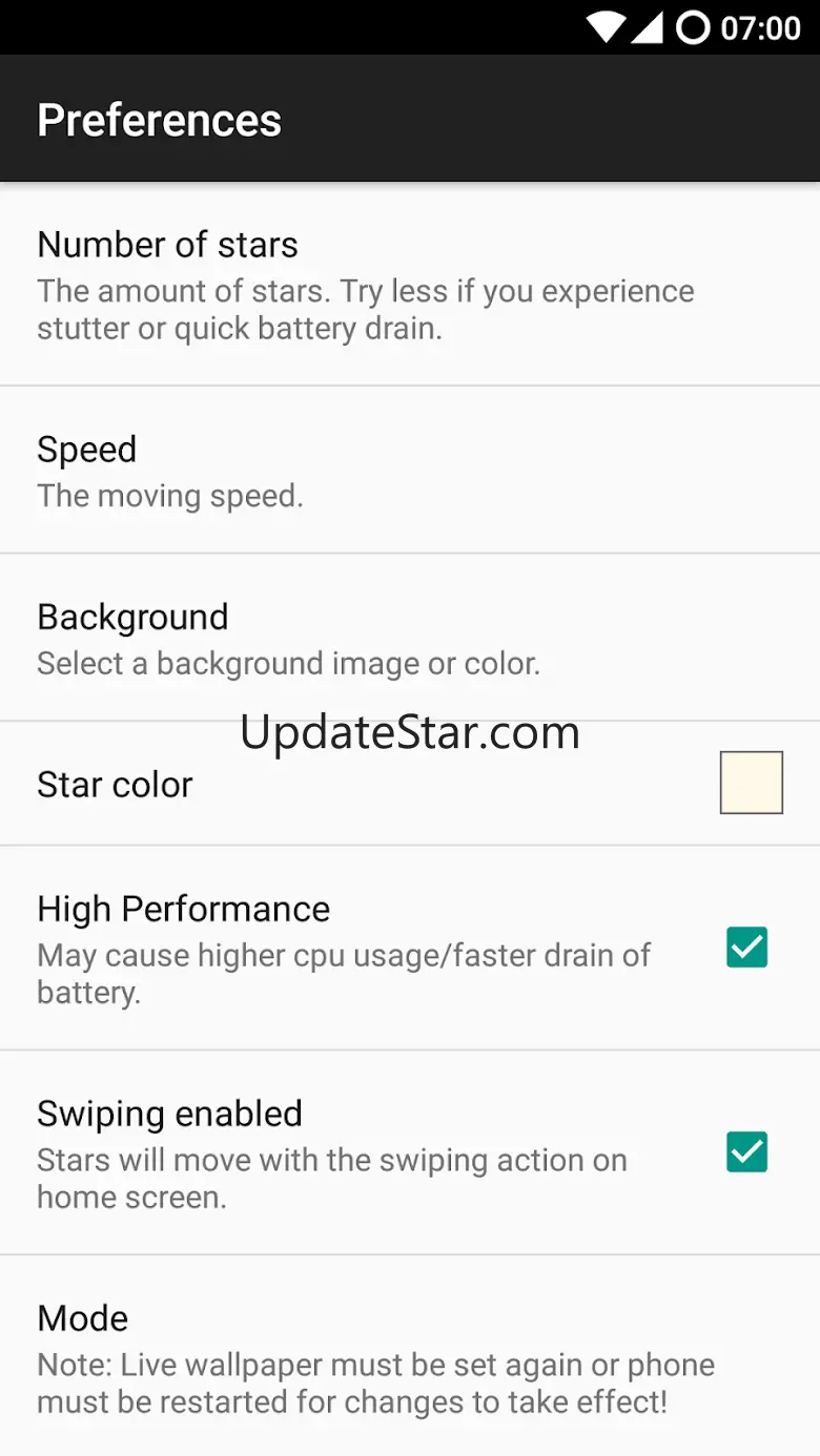 Star Live Wallpaper 18.1