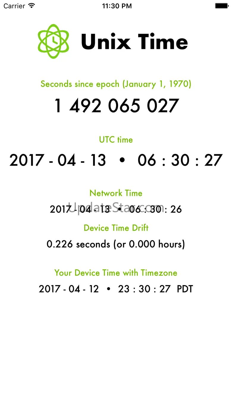 Unix Time UTC 1.0.0