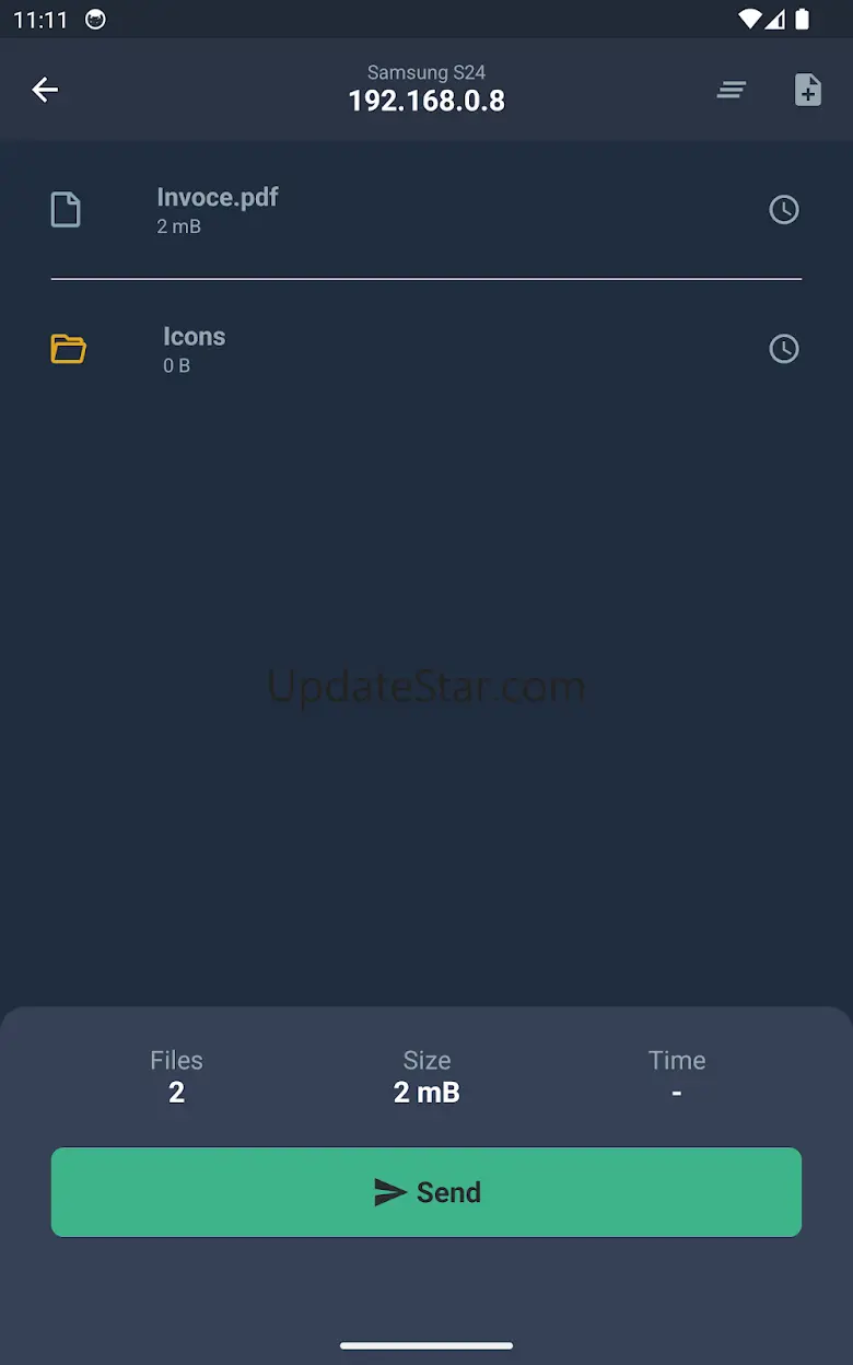 Wender: send files using WiFi 6.3.1