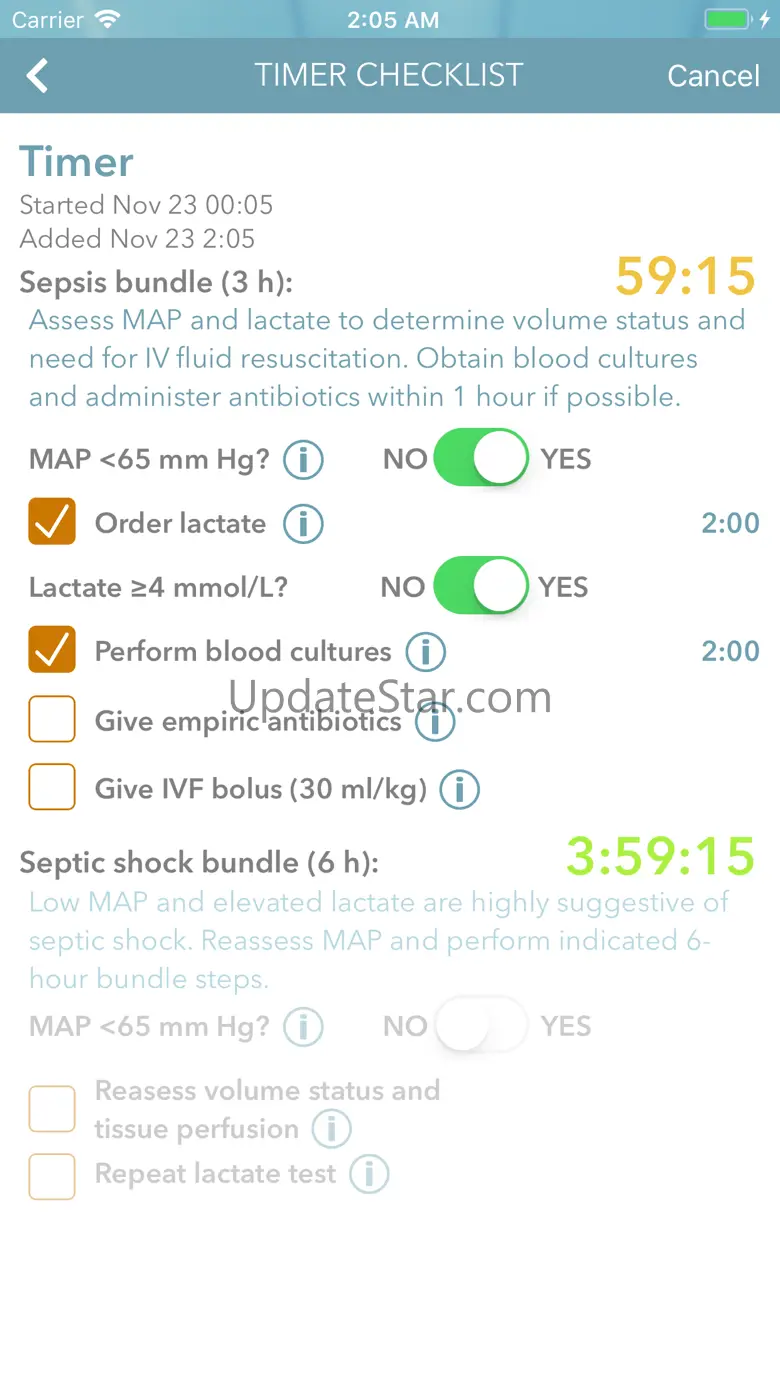 Sepsis Timer 1.0