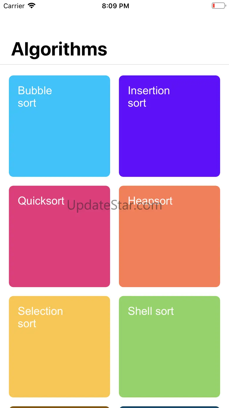 Sorting algorithms visualised 1.0
