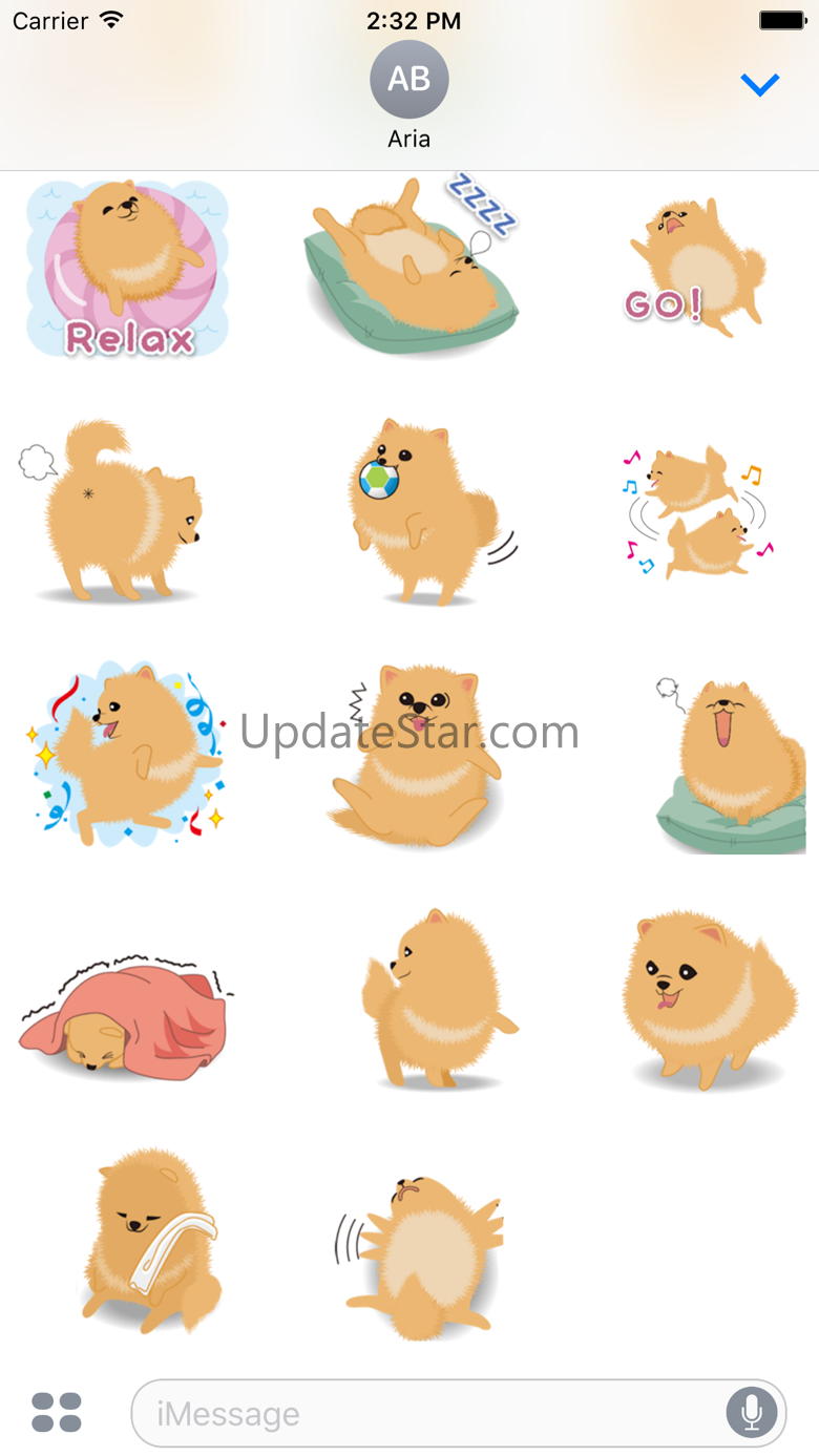 Pomeranian Dog Pom Pom Sticker 1.0