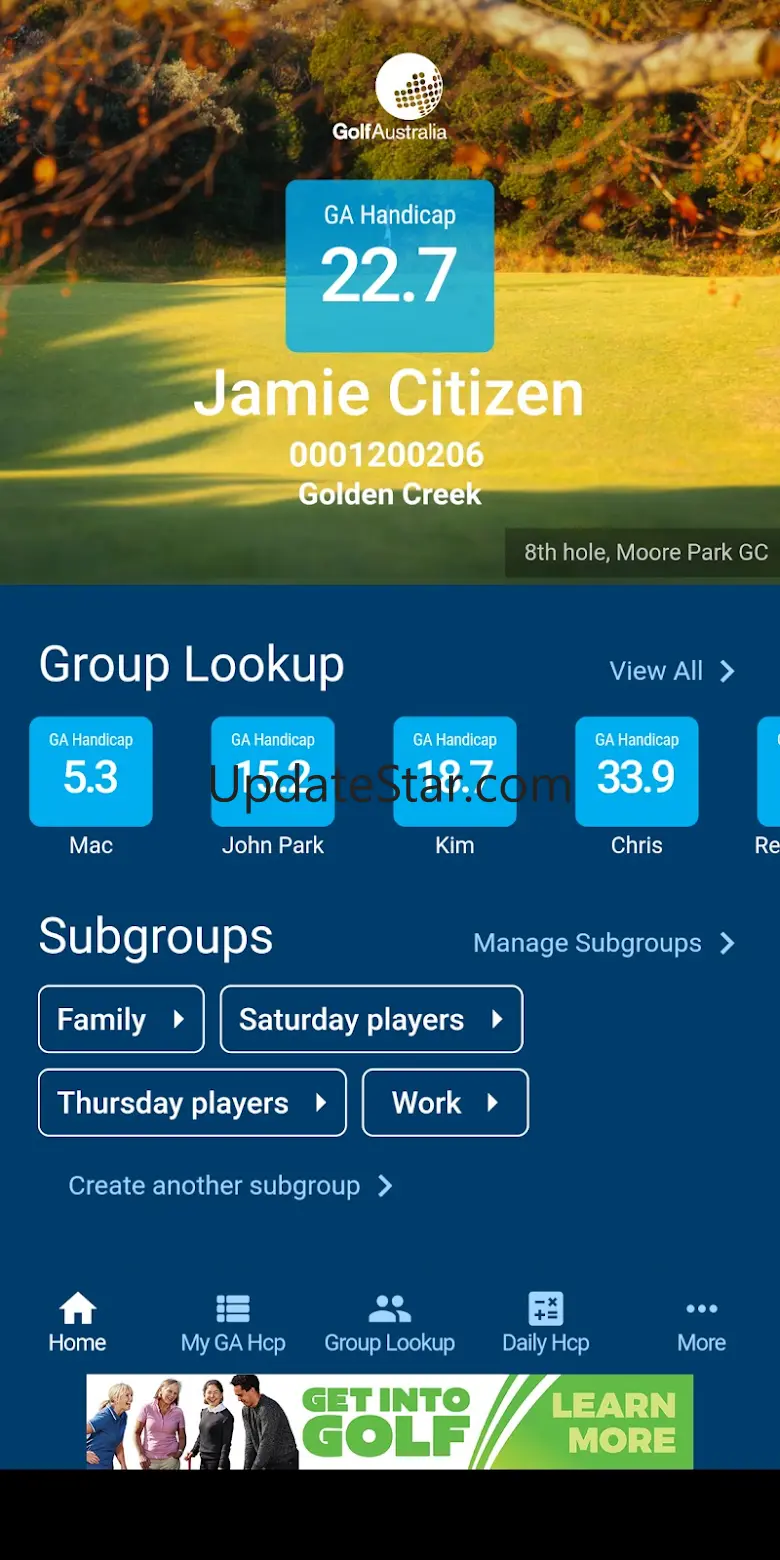 Golf Australia Handicap App 1.0.20