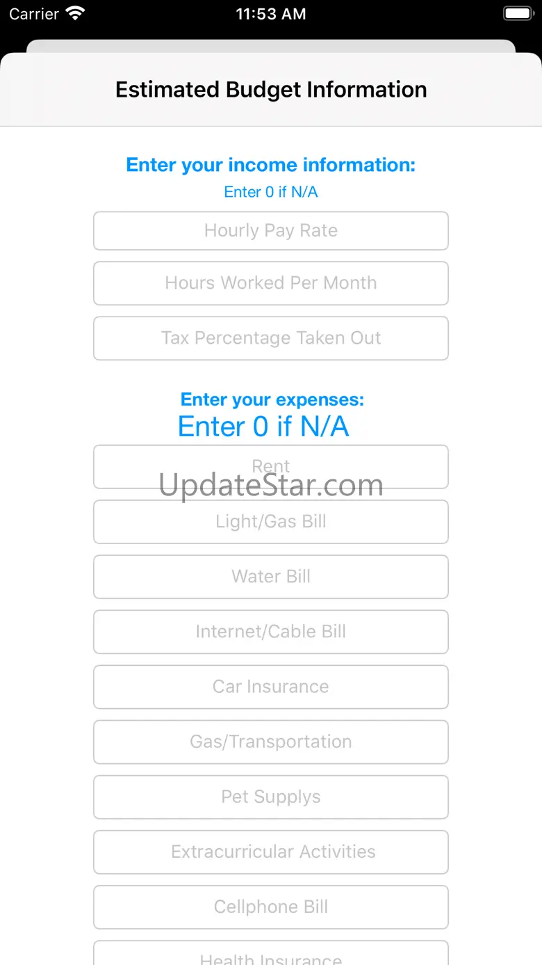 Simple Budget Estimator 1.0
