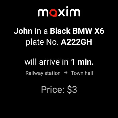 maxim — order a taxi & food 3.15.11