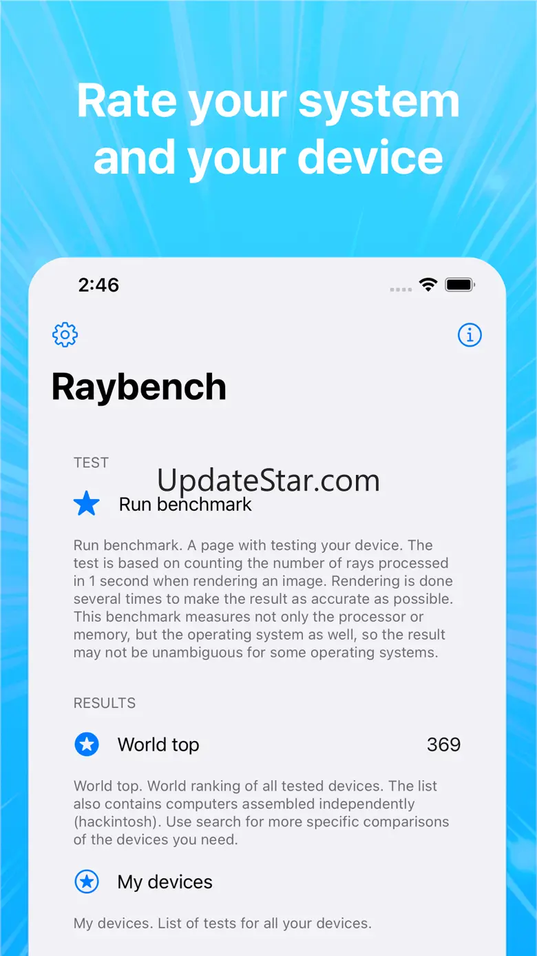 Raybench: OS system speed test 4.2