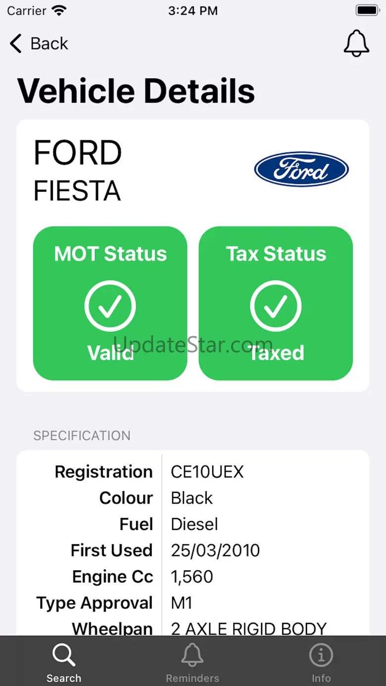 Car Check MOT History Search 1.8