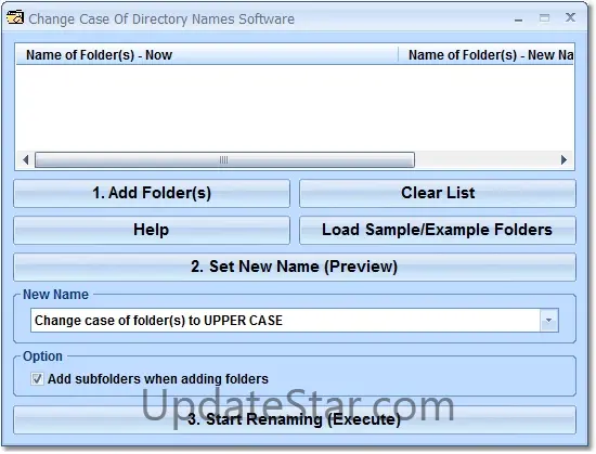 Change Case of Directory Names Software 7.0