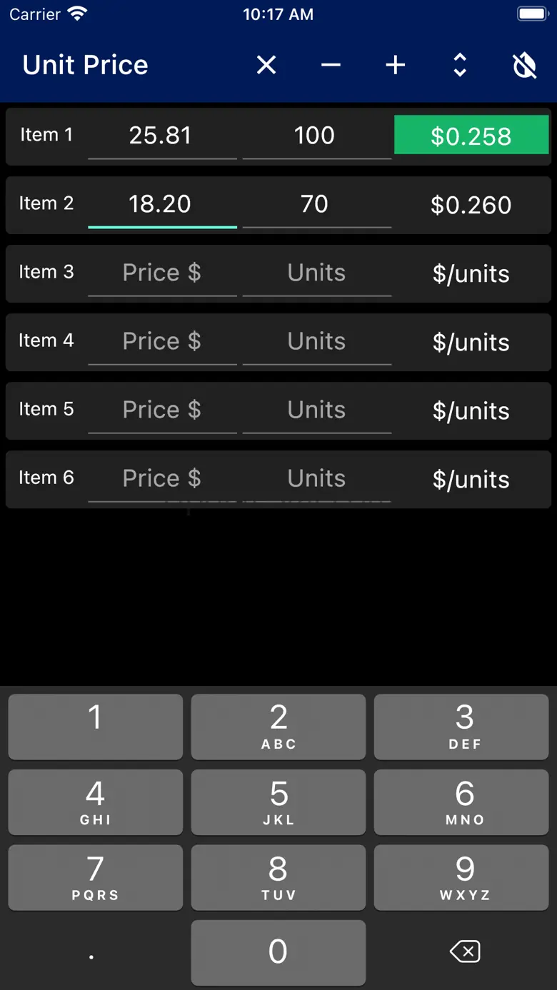 Quick Unit Price Comparison 3.0.0