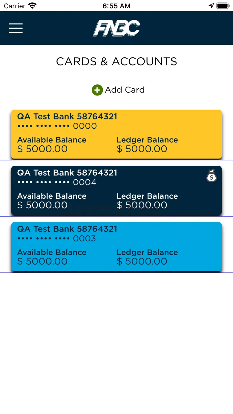 FNBC Debit Card Hub 1.0