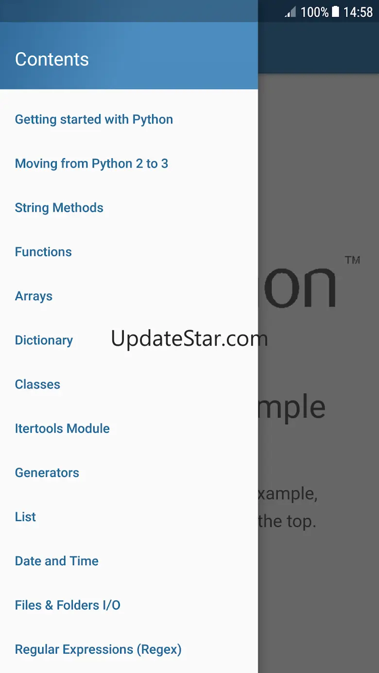 Learn Python by code examples 0.6