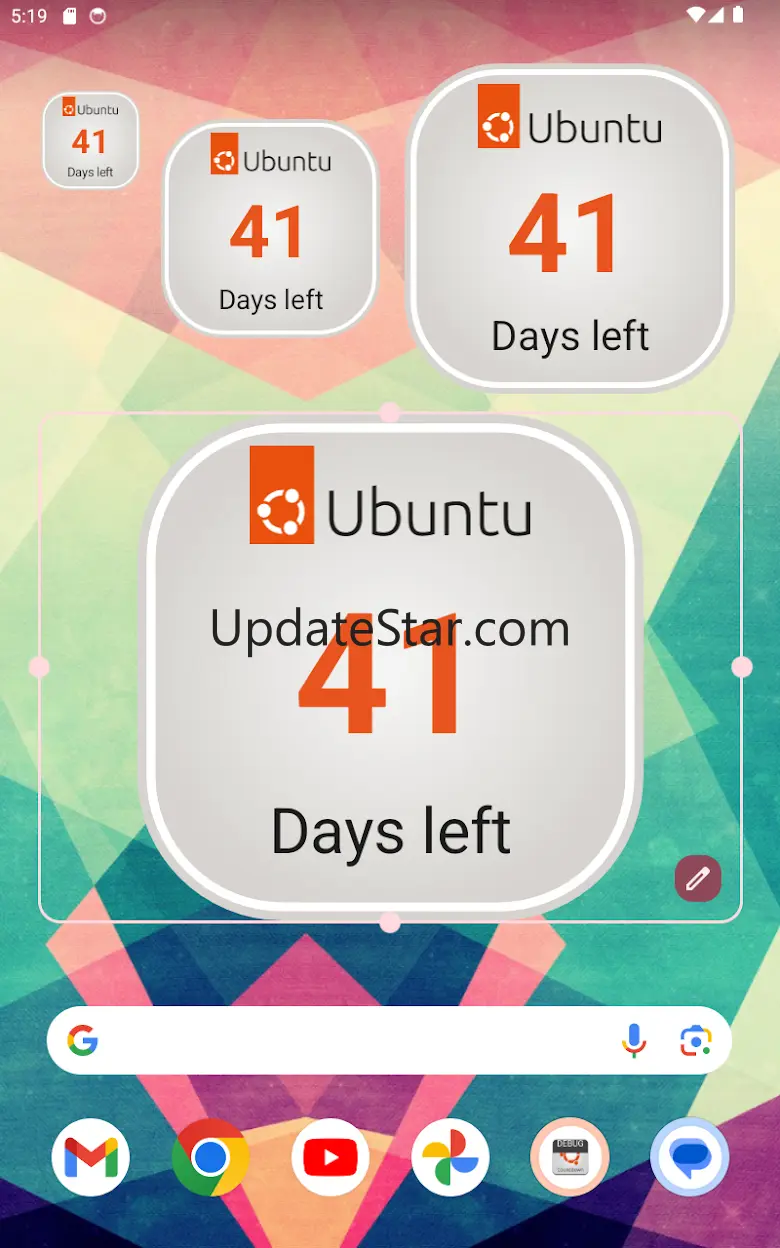 Ubuntu Countdown Widget v22.10
