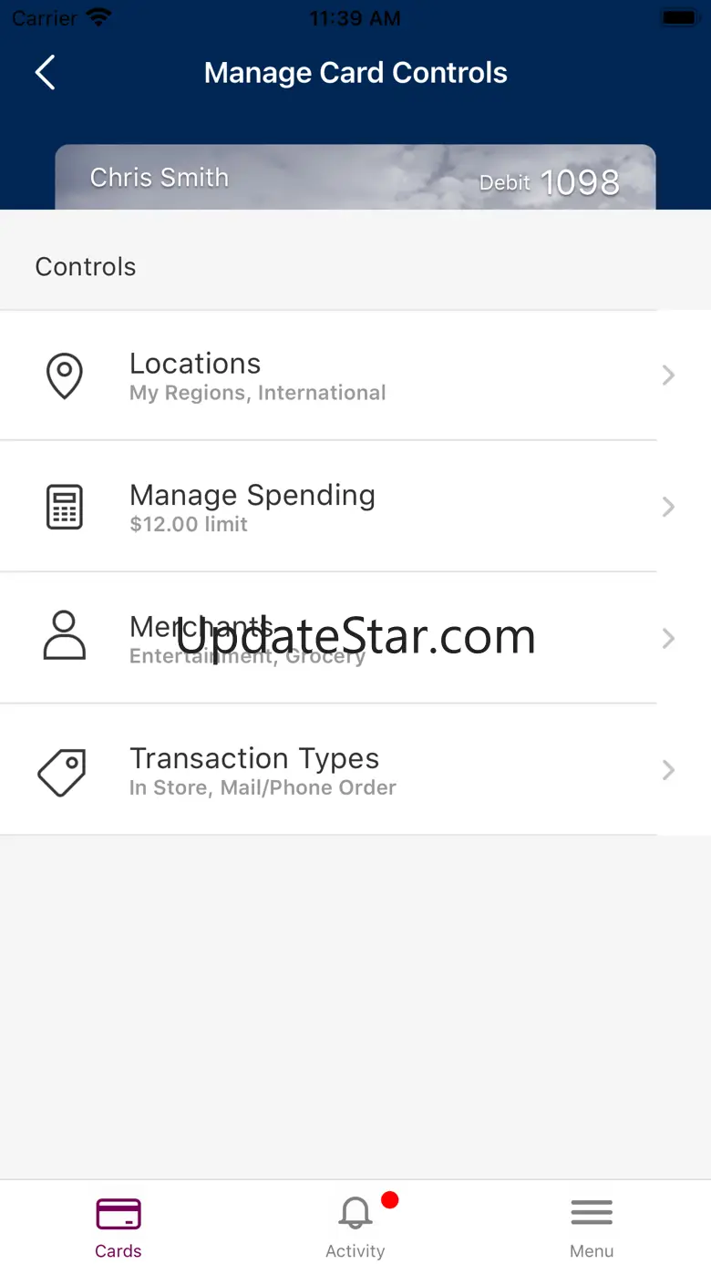 Florence Bank Card Controls 5.70.2
