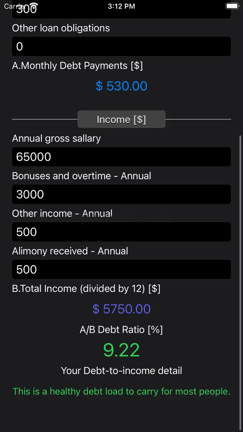 Debt 2 Income Calculator 1.0