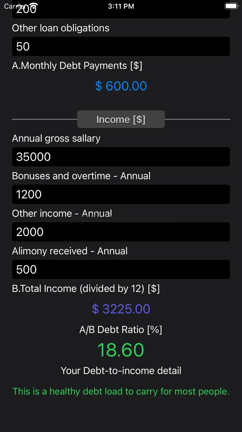 Debt 2 Income Calculator 1.0