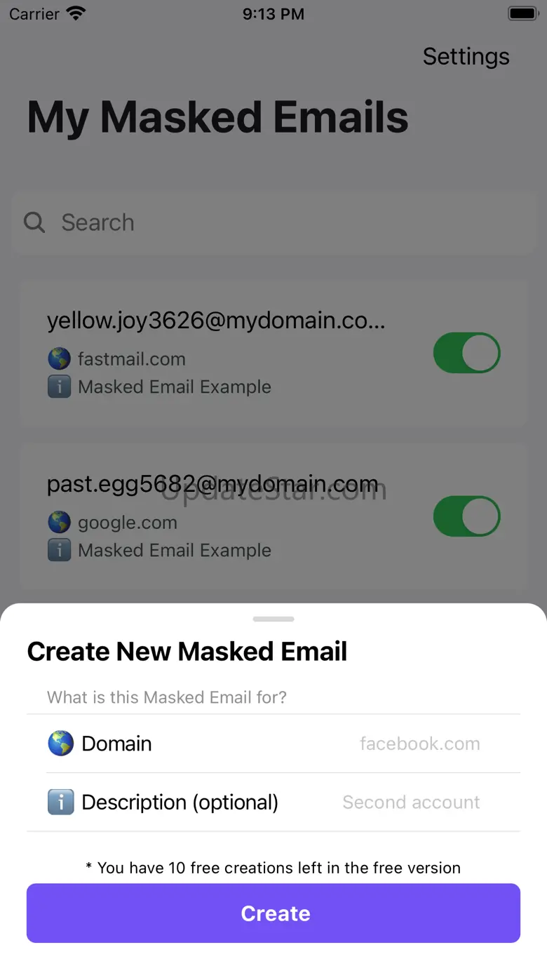 Masked Email Manager 1.1.1