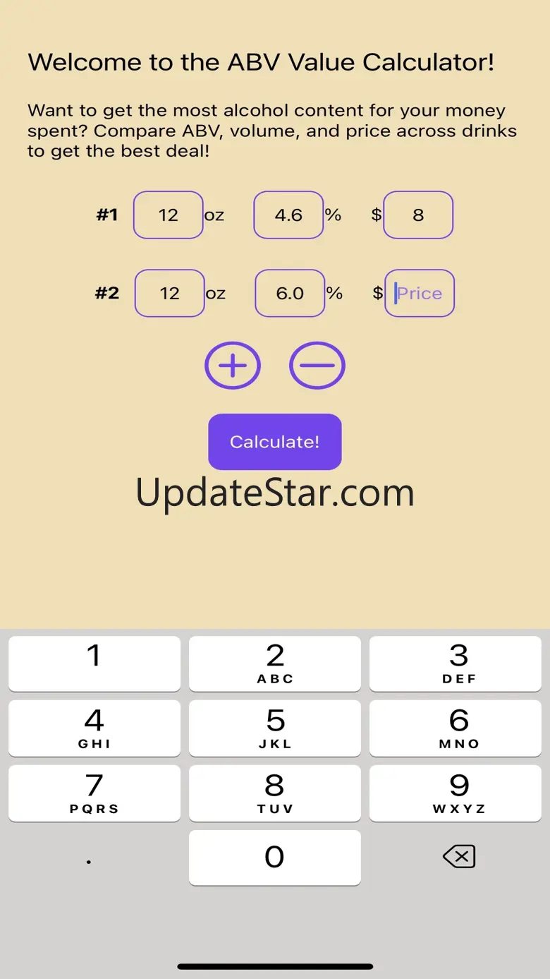 ABV Value Calculator 1.2