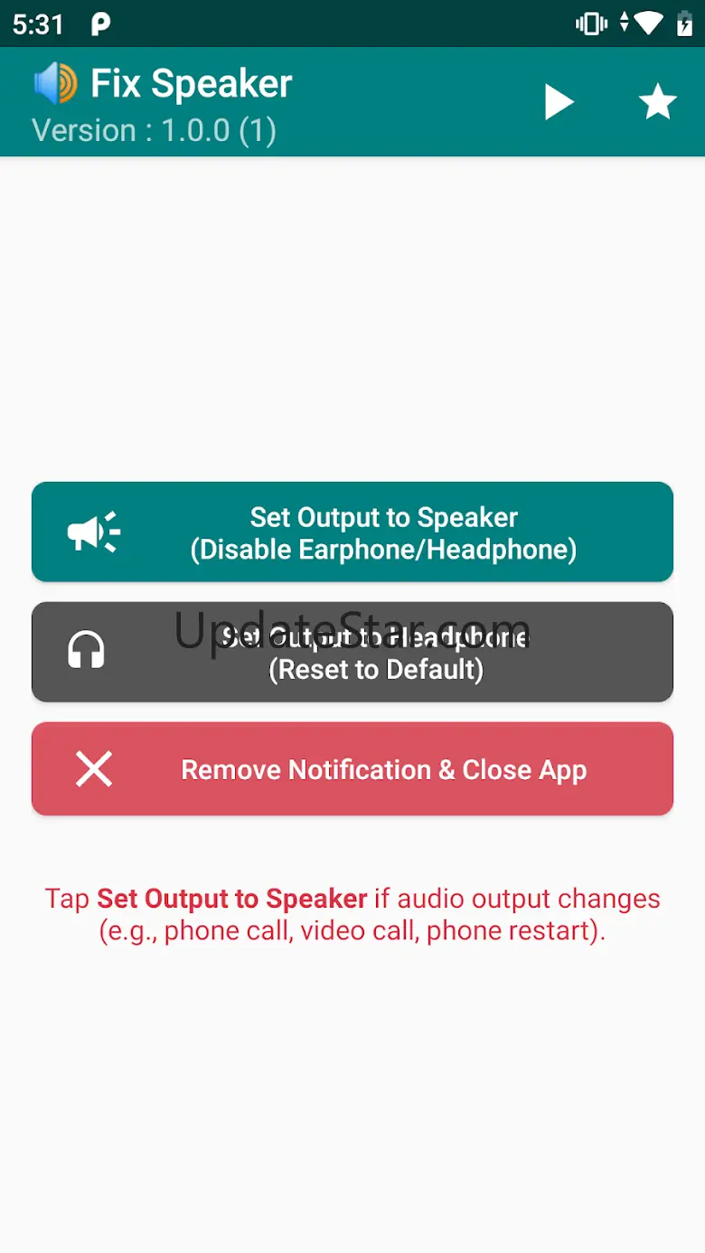 Fix Speaker - Disable Earphone 1.0.7