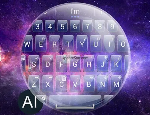 AI Keyboard Theme Glass Galaxy 14.0
