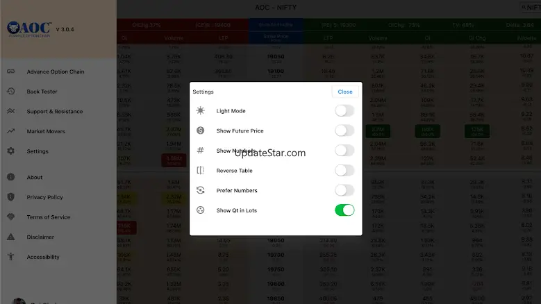 Advance Option Chain (AOC) 5.5.1